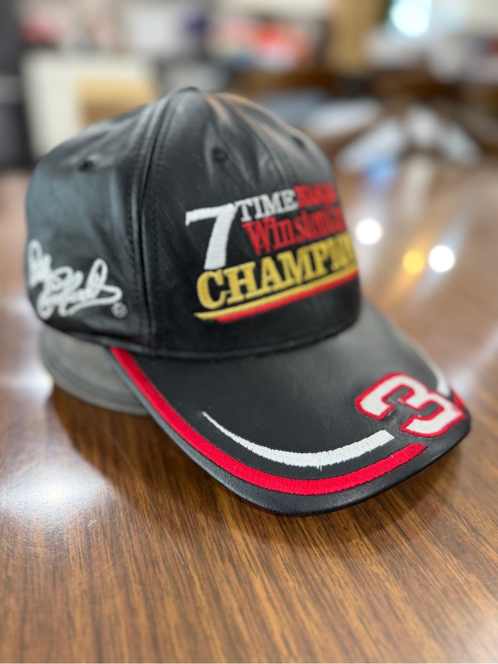 Vintage Dale Earnhardt Sr #3 Leather Hat Chase Authentics 7x NASCAR Champion